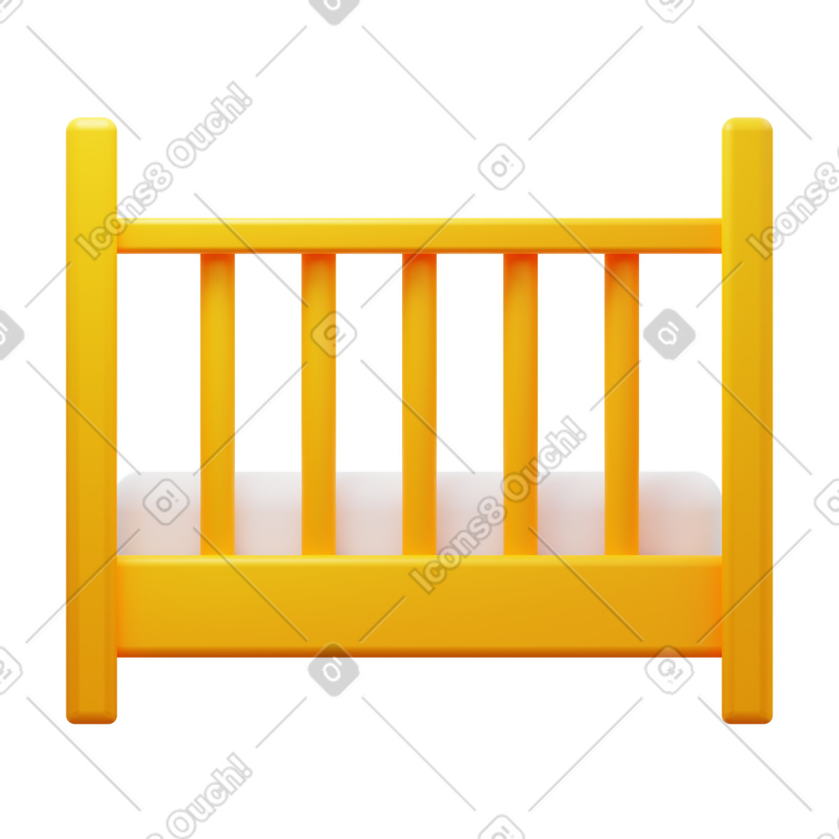 下载 3D Fluency 风格的 Crib 插画，支持 PNG、SVG 格式