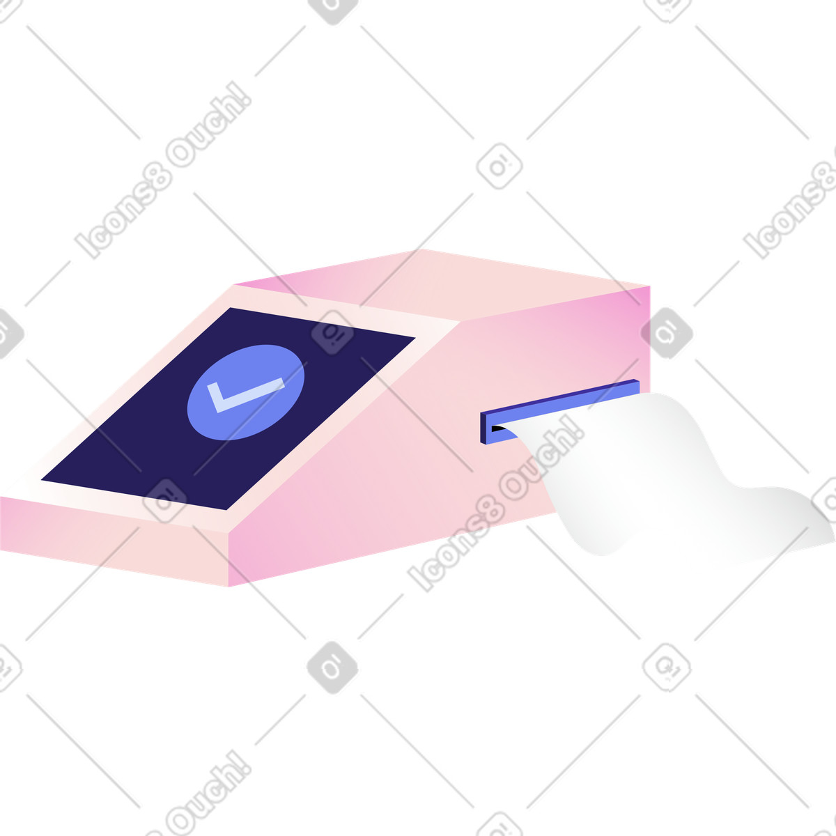 Terminale con ricevuta illustrazione in stile Levels scarica in PNG, SVG