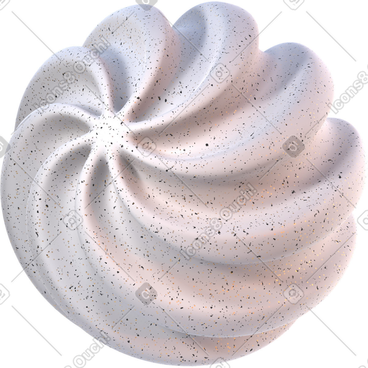 Illustration Sphère en béton nervurée dans le style 3D Glassy à télécharger aux formats PNG, SVG