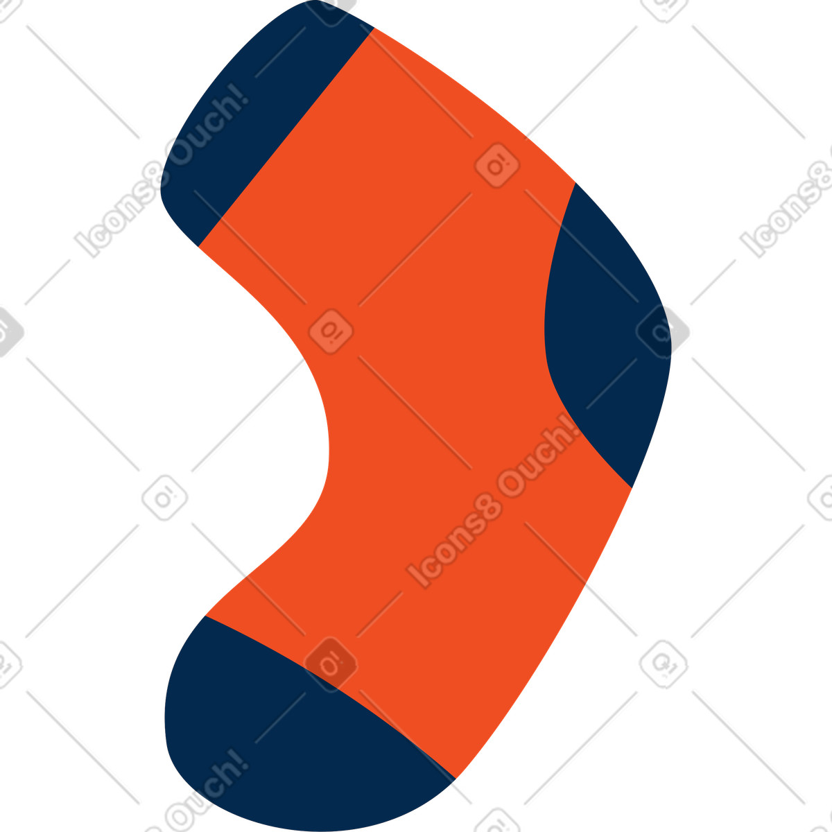 Red sock illustration in Flame style download in PNG, SVG