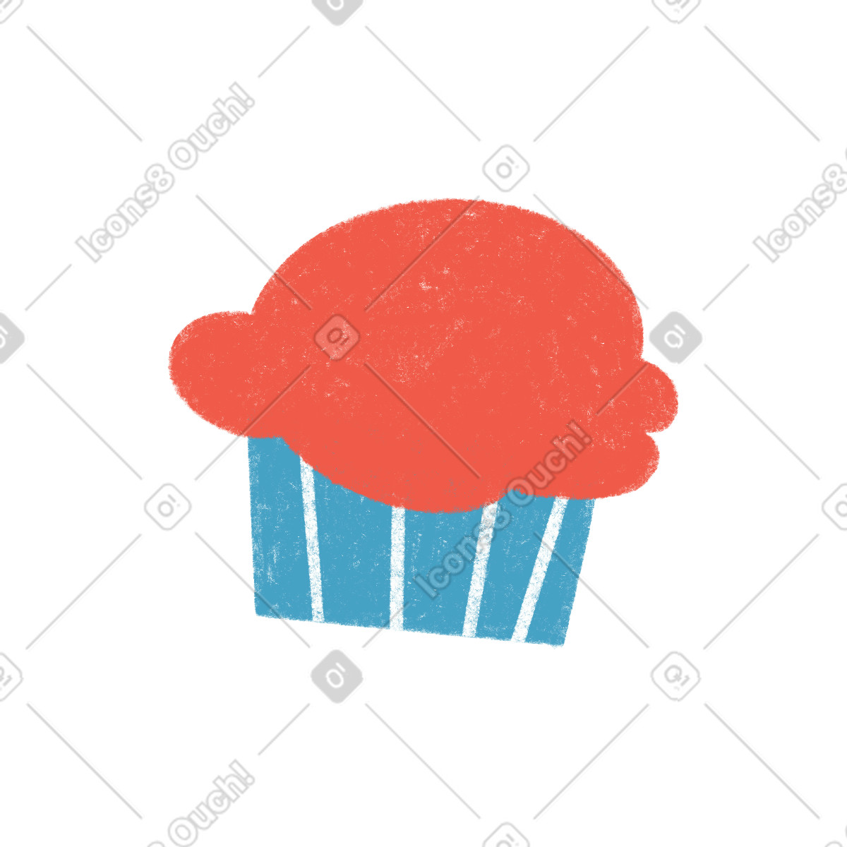 Cupcake-Illustration im Tutti-Stil als Download in PNG, SVG