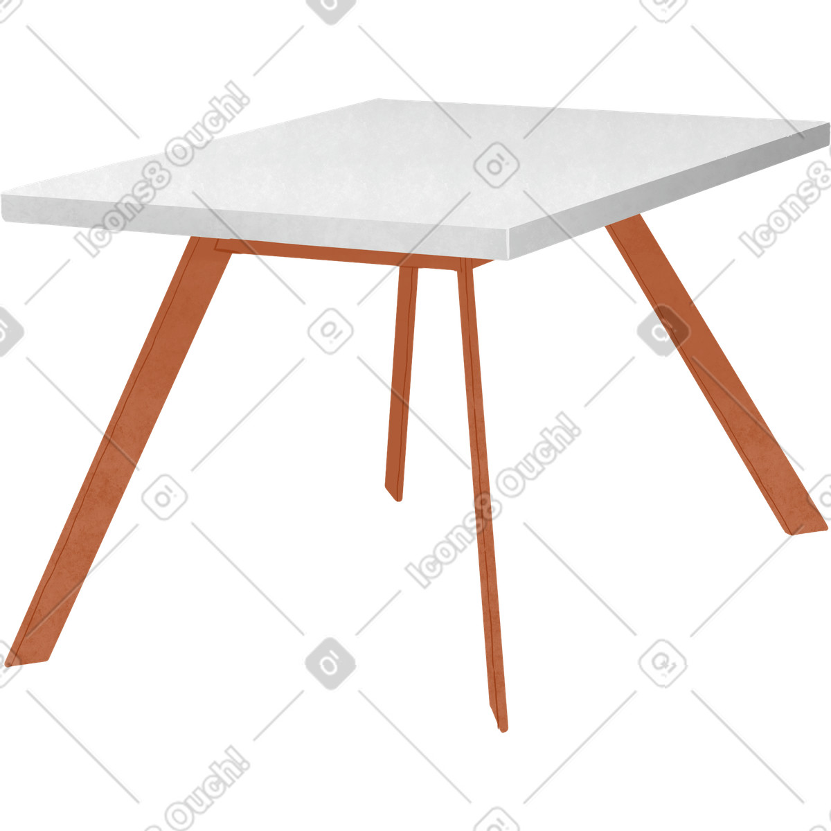 下载 Lifestyle 风格的 Square table with gray top and wooden legs 插画，支持 PNG、SVG 格式