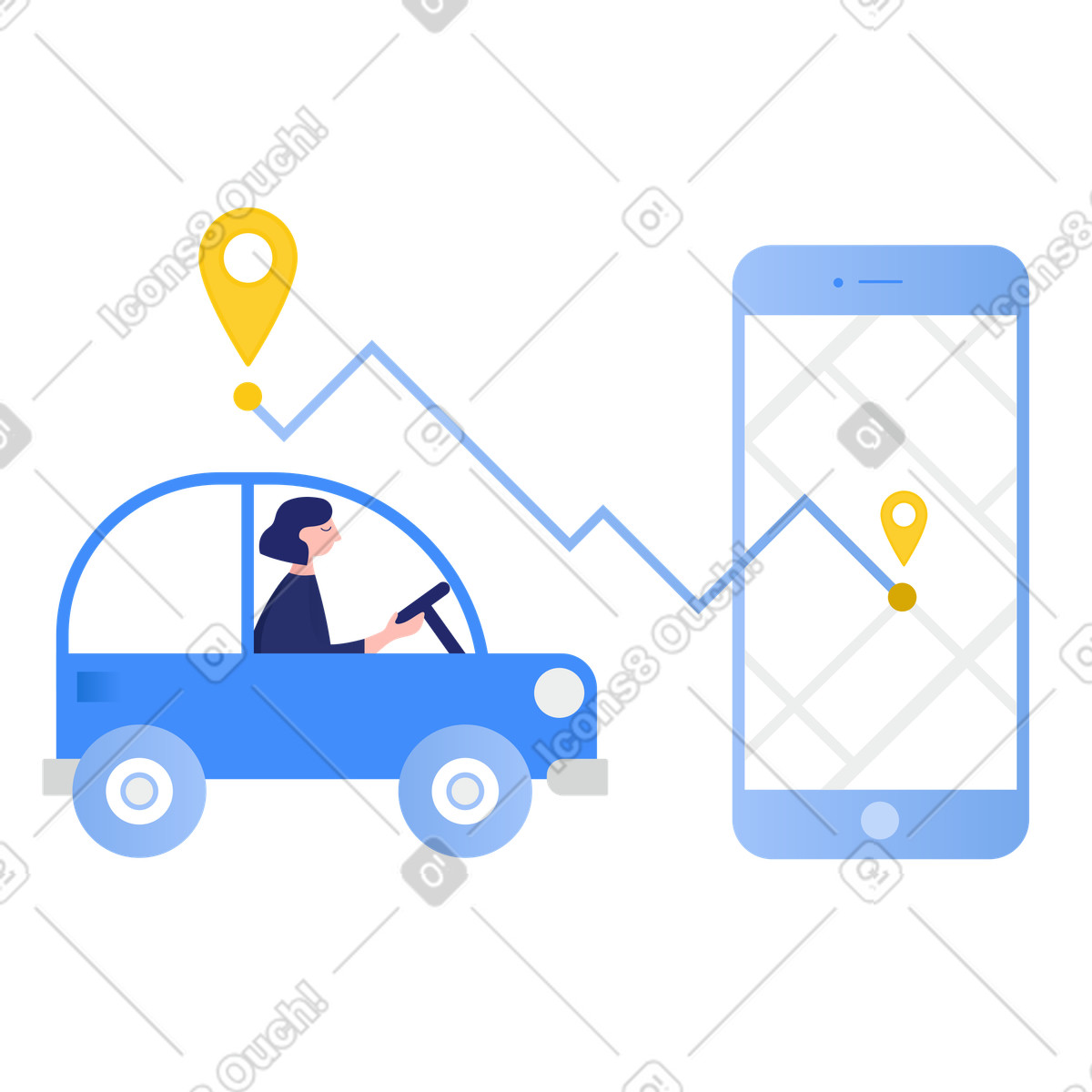 Ilustração de App navegação em no estilo Clip para baixar em PNG, SVG