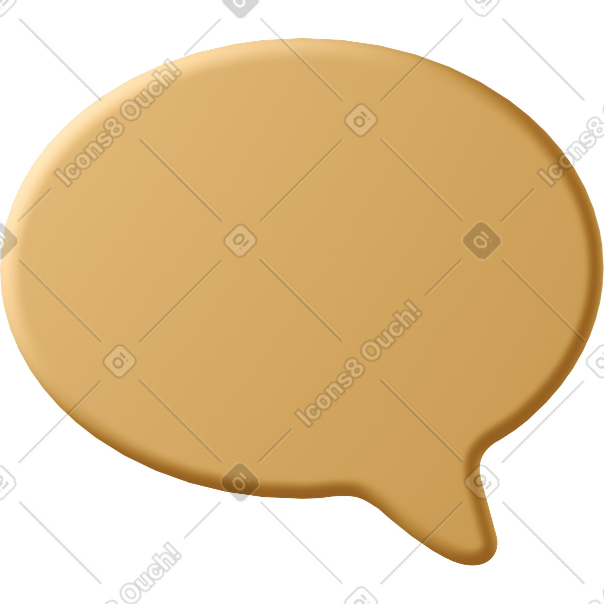 Ilustração de Orange speech bubble down right em no estilo 3D Casual life para baixar em PNG, SVG