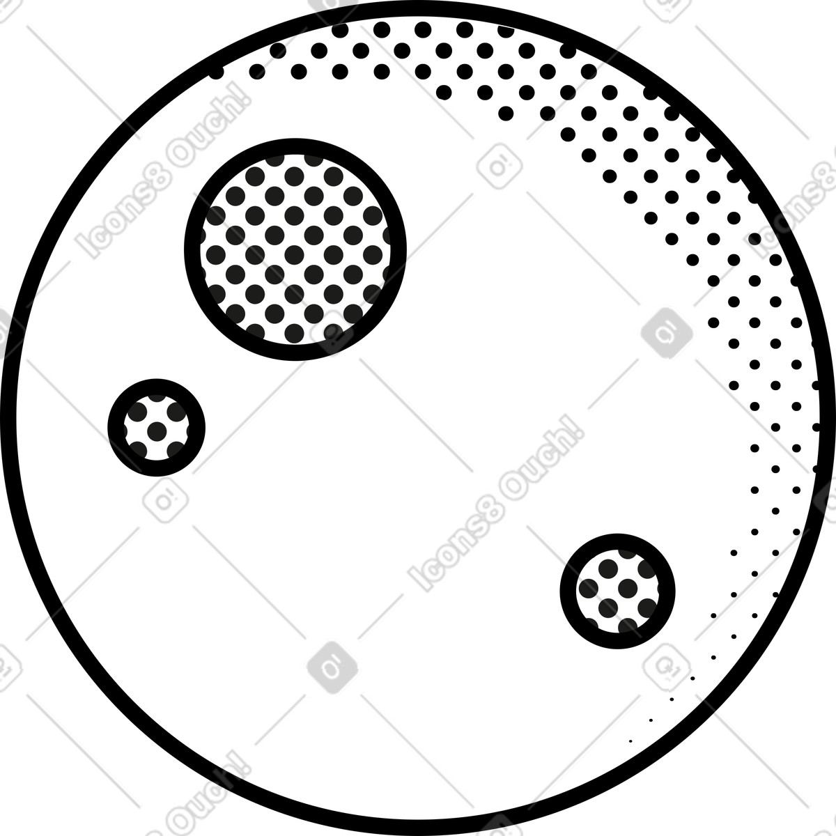 Ilustración Luna en estilo Memphis a descargar en PNG y SVG