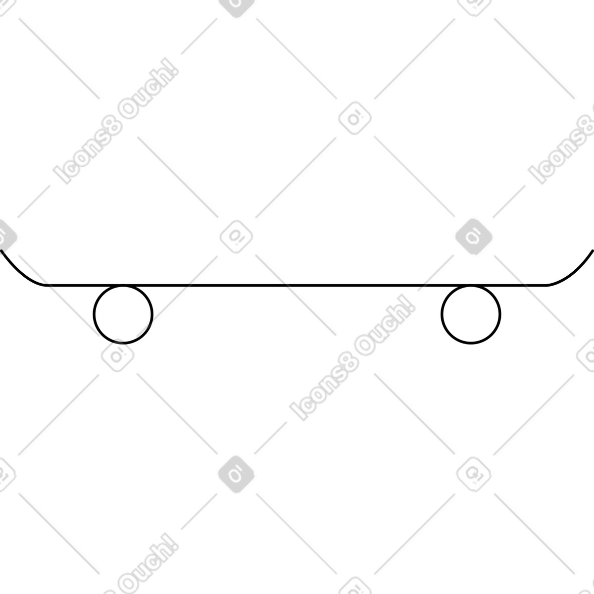 下载 Bloom 风格的 Skateboard with two white wheels 插画，支持 PNG、SVG 格式