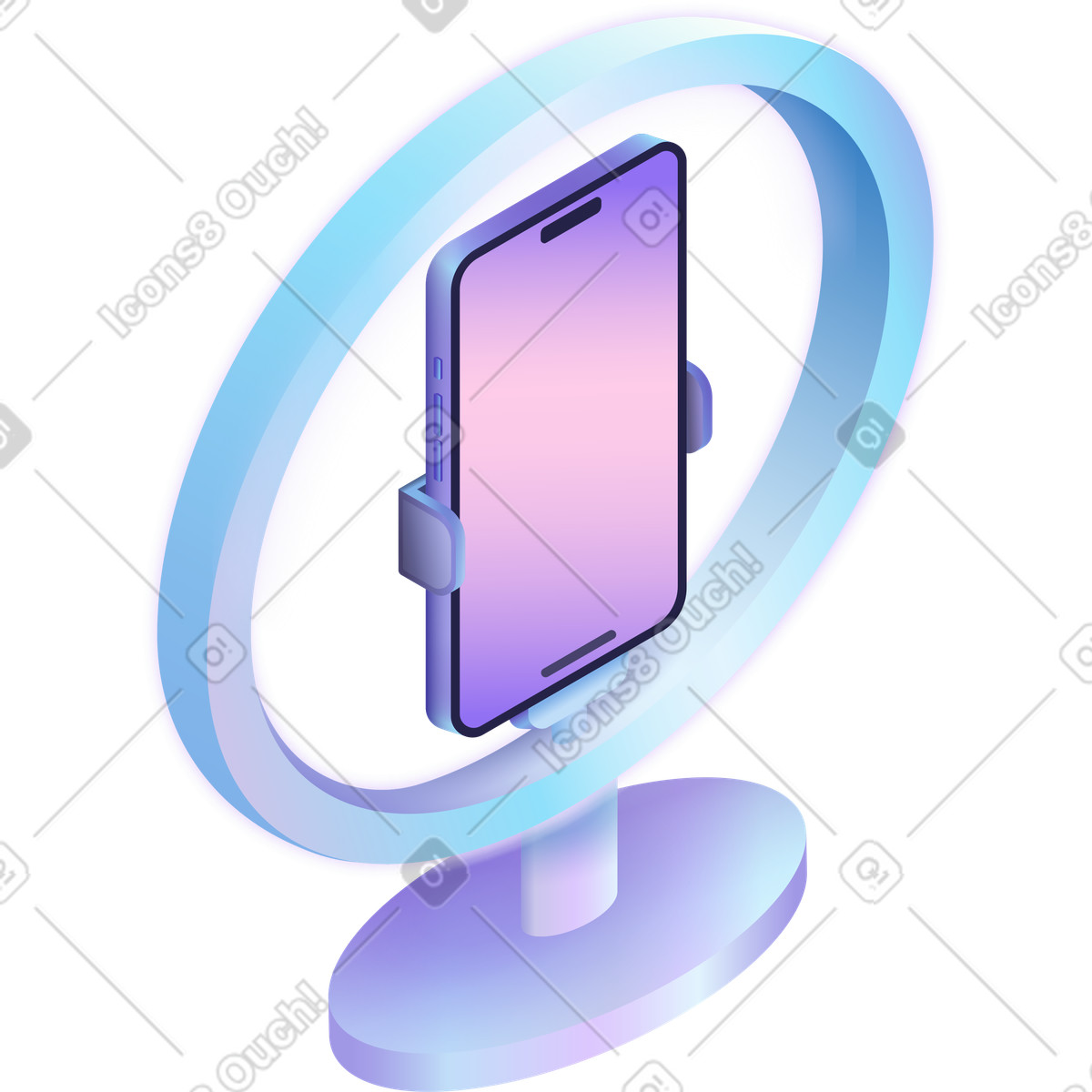 Ilustración Soporte para teléfono con luz en estilo Isotech a descargar en PNG y SVG