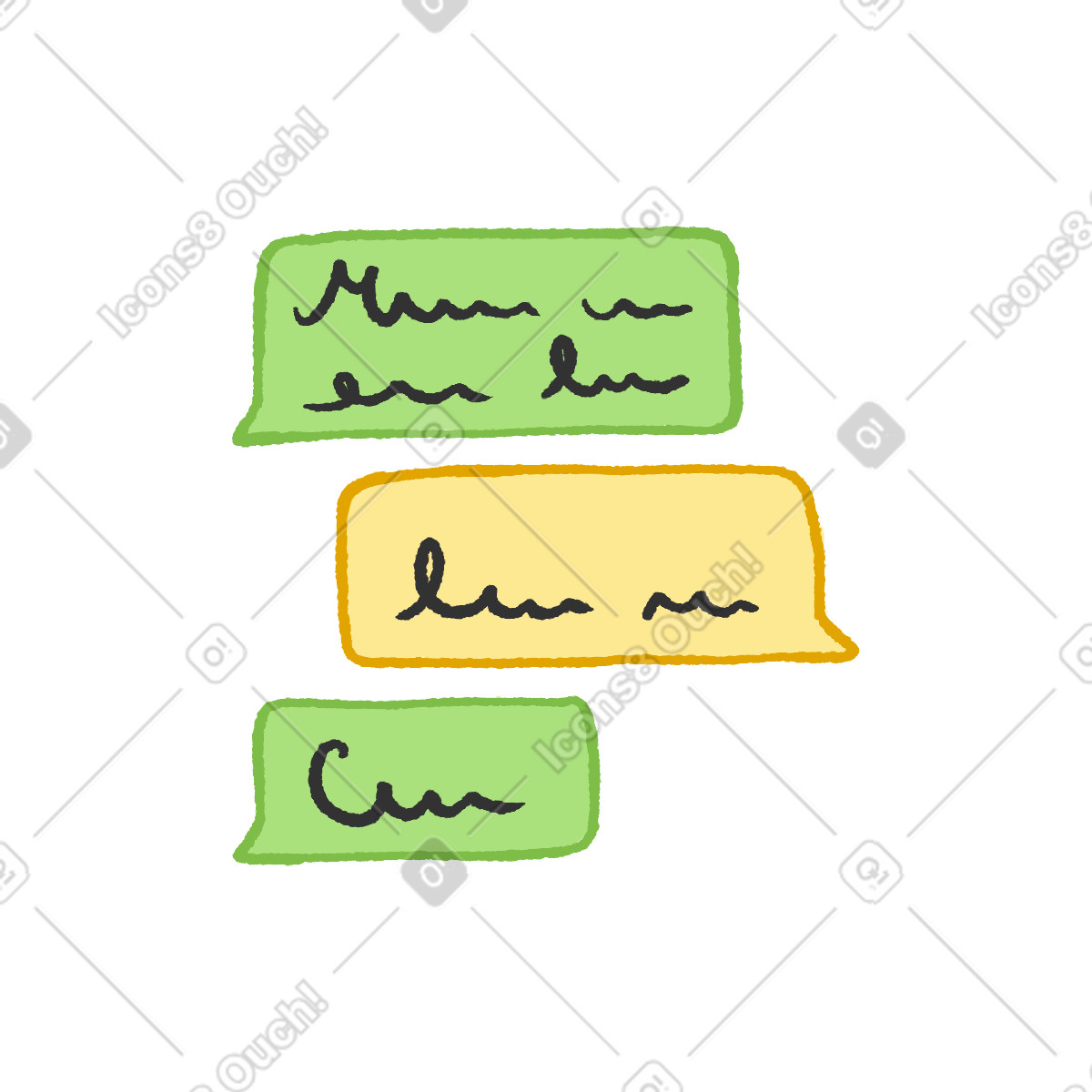 Иллюстрация Three speech bubbles в стиле Hue — скачать в форматах PNG, SVG