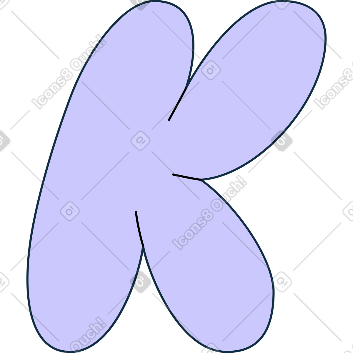 Lettera k illustrazione in stile Bubble gum scarica in PNG, SVG