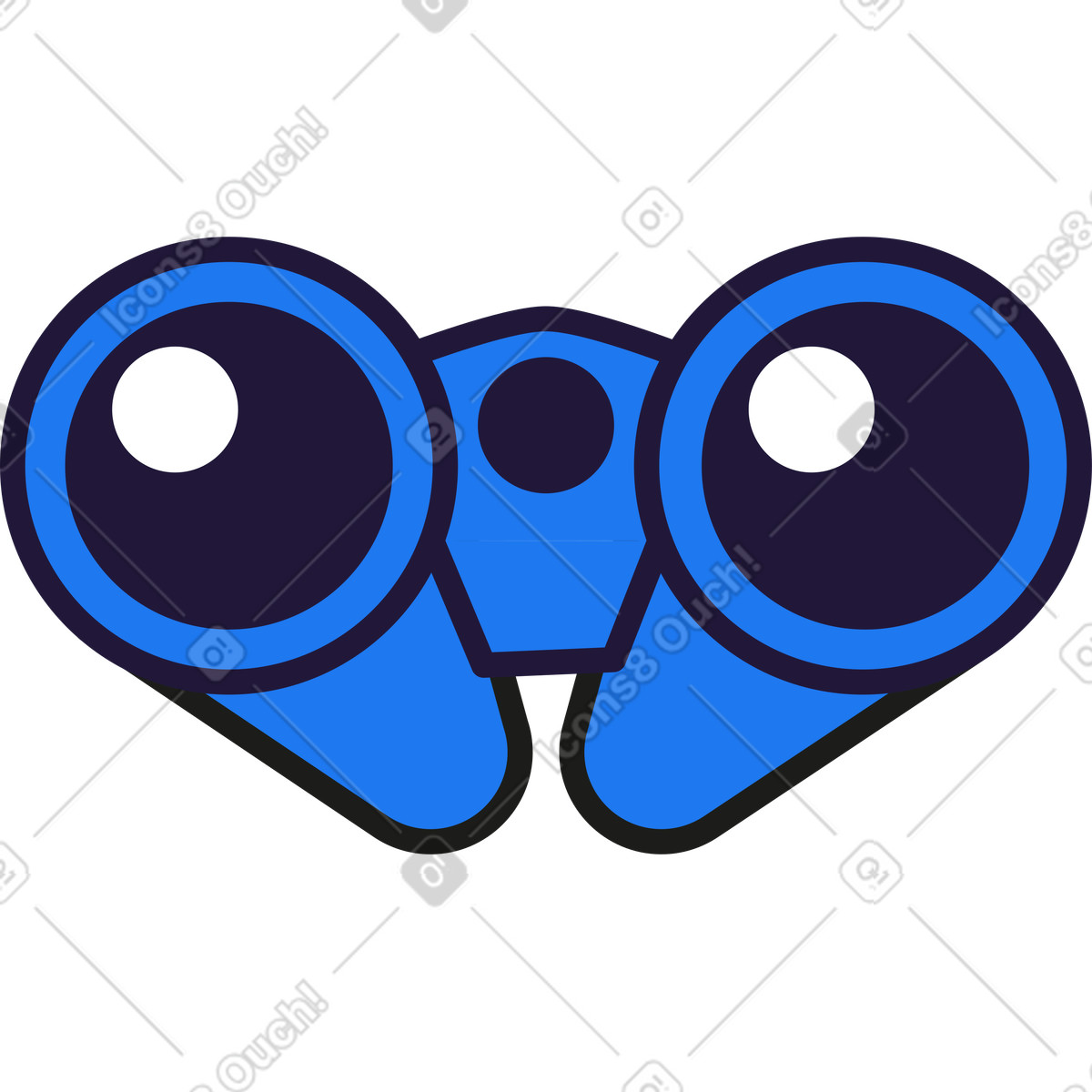 Fernglas-Illustration im Conifer-Stil als Download in PNG, SVG