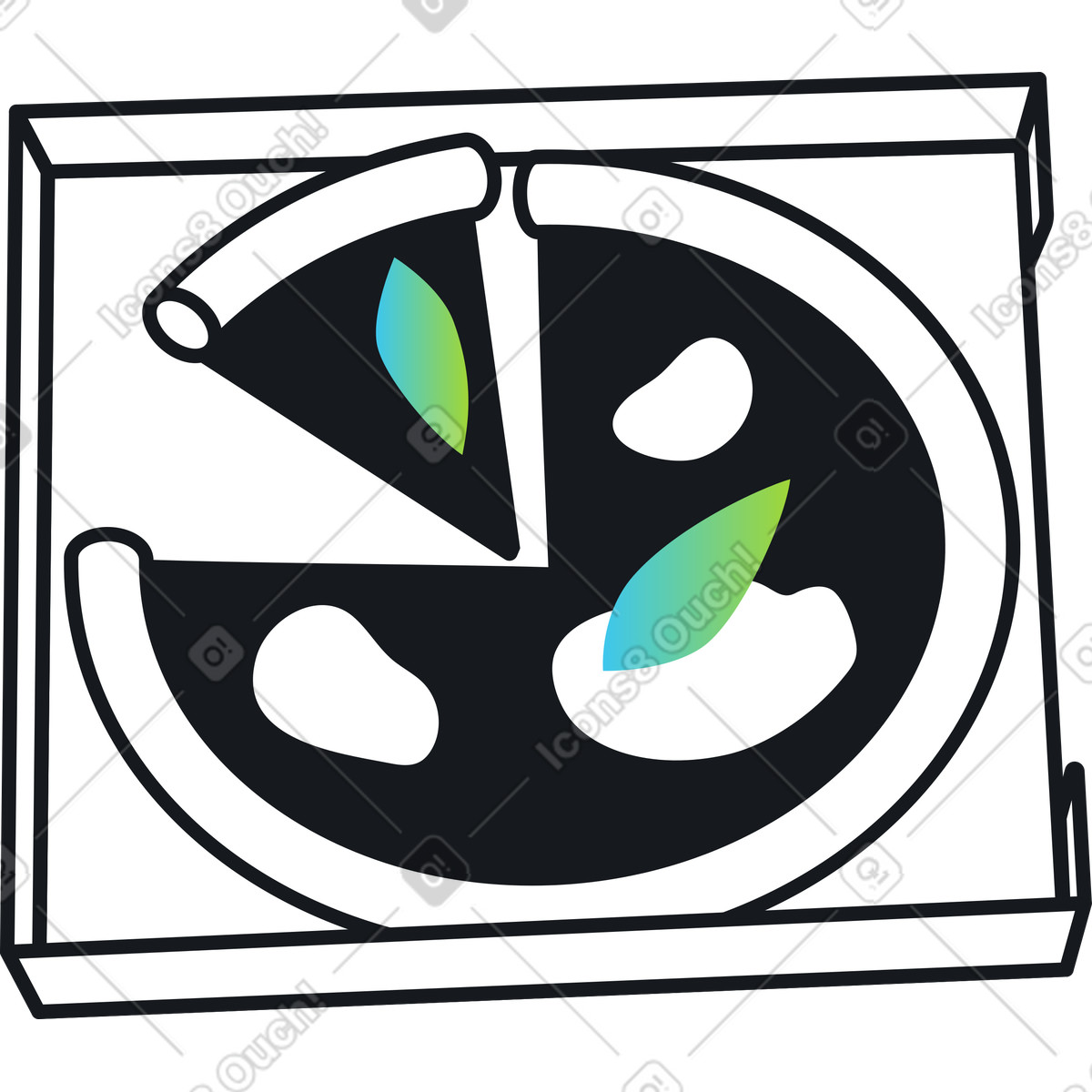 Pizza in scatola illustrazione stile Breeze scarica PNG, SVG