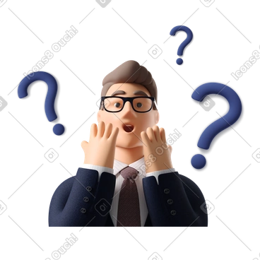 Homme confus par beaucoup de questions PNG, SVG