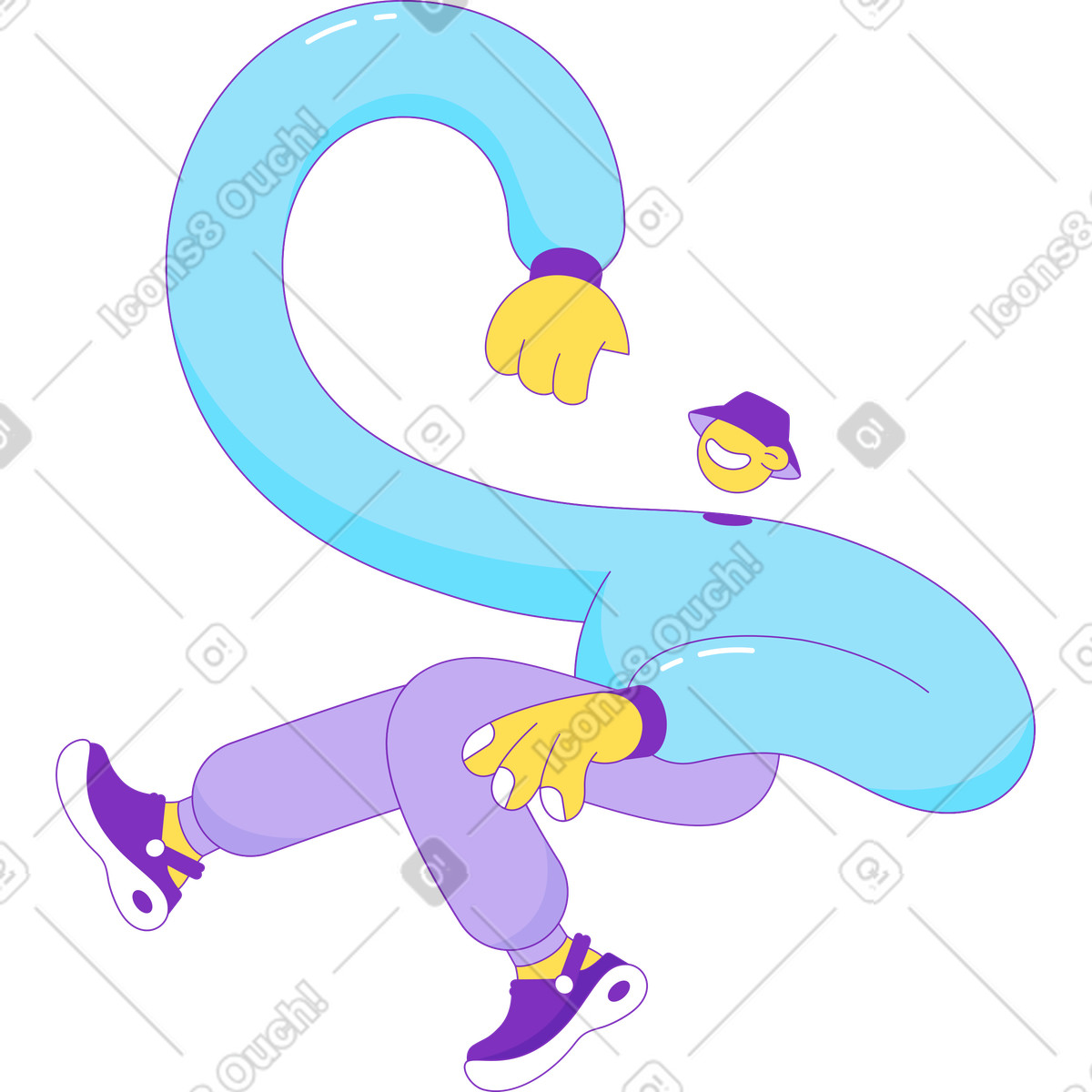 Illustration Homme assis au panama dans le style Elastic à télécharger aux formats PNG, SVG