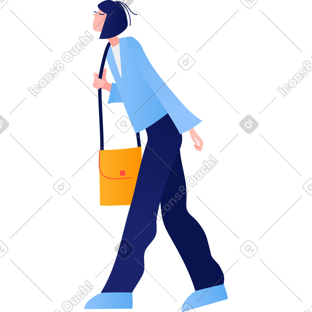 Smiling student with backpack study illustration academic clipart design