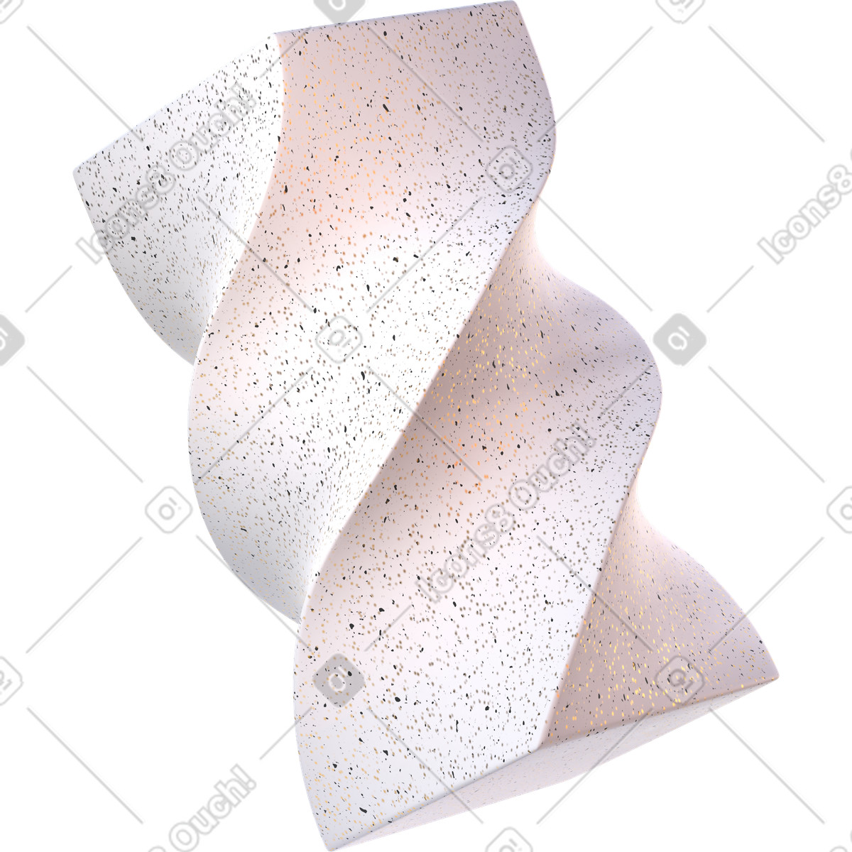 Ilustración Escultura de toro moteado retorcido en estilo 3D Glassy a descargar en PNG y SVG