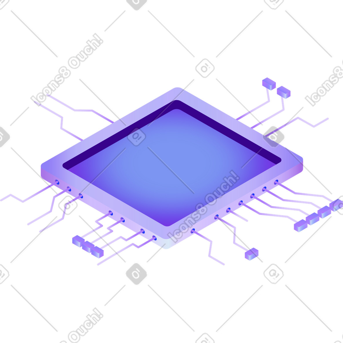 Hi-tech 스타일의 데이터 수집 및 분석 플랫폼 일러스트레이션 PNG, SVG 다운로드