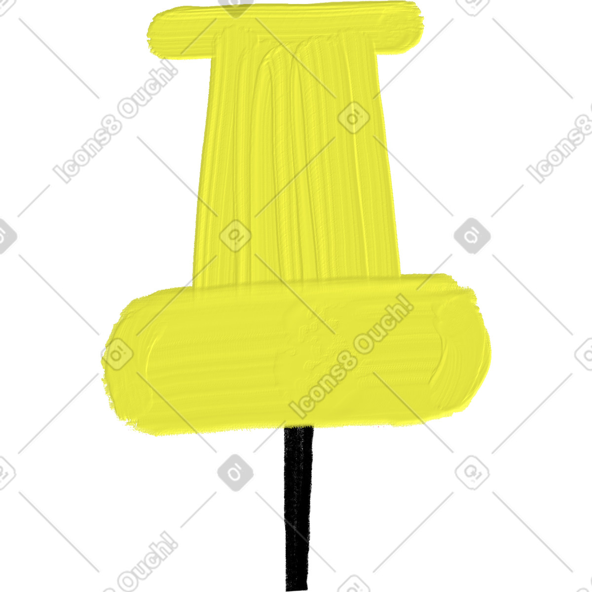 Ilustración Yellow button en estilo Scrapbooking a descargar en PNG y SVG