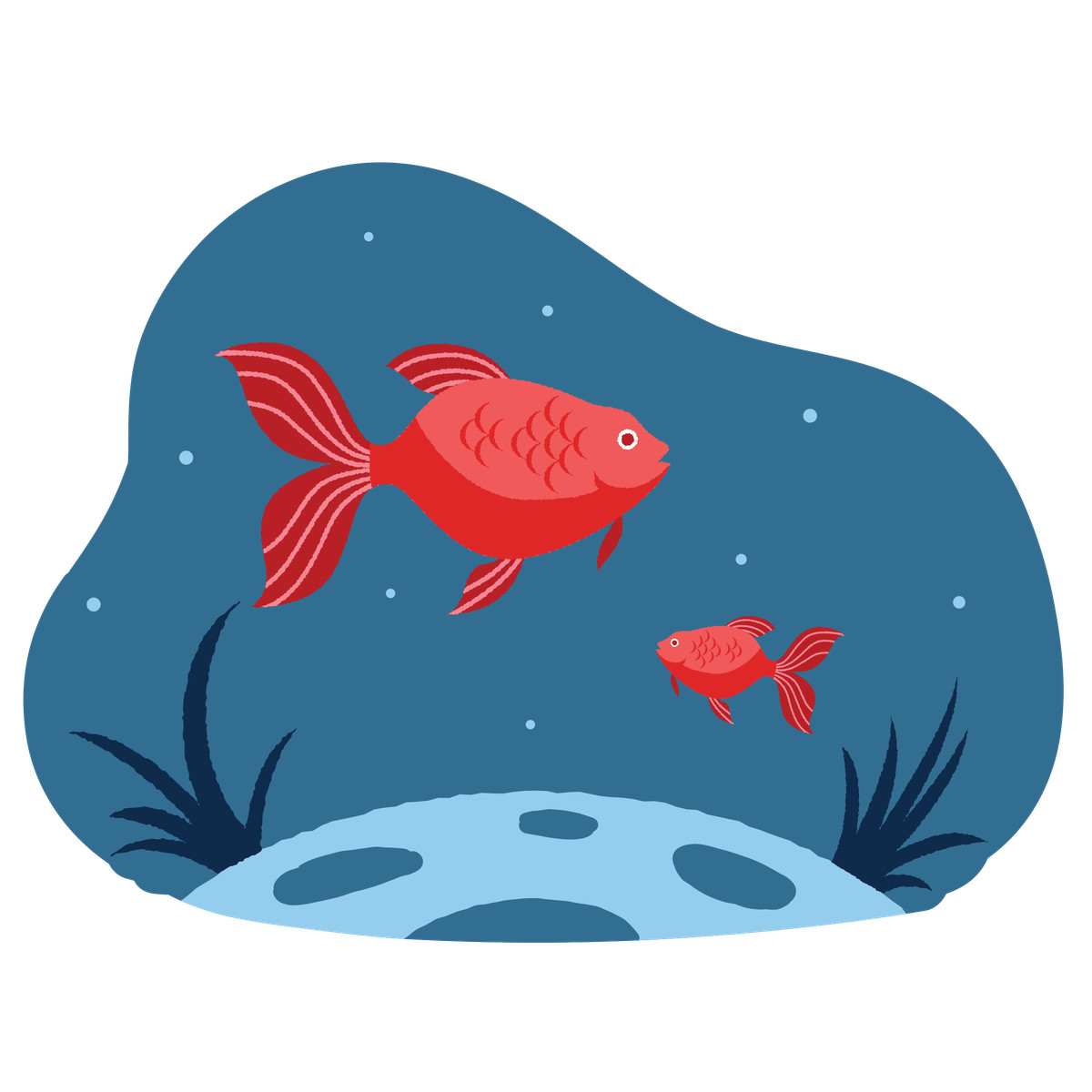 Ilustración Fish in the water en estilo Cherry a descargar en PNG y SVG