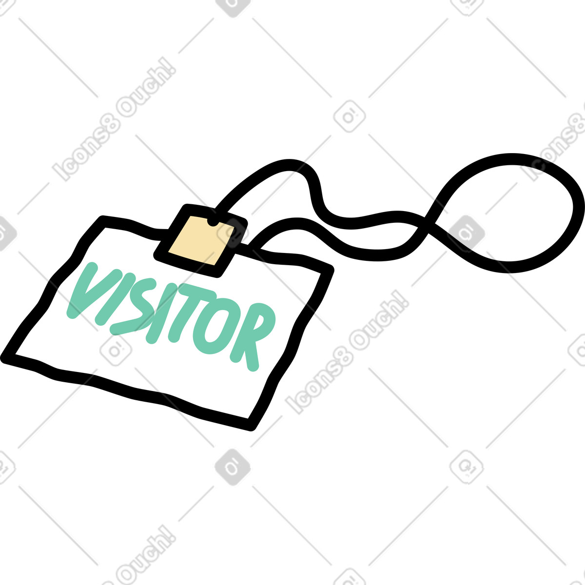 Illustration Badge visiteur dans le style Notes à télécharger aux formats PNG, SVG