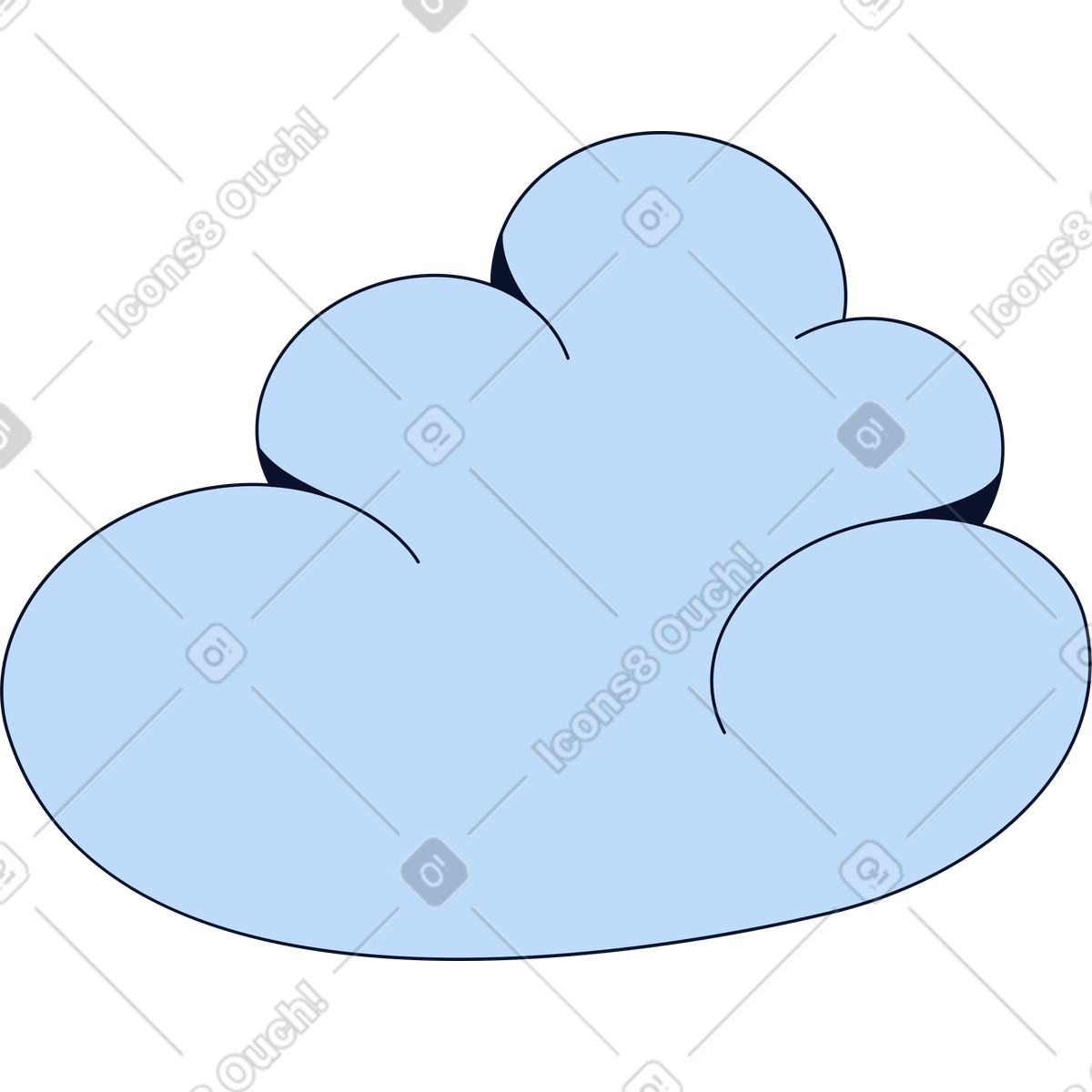 Big cloud illustration in Flexy style download in PNG, SVG