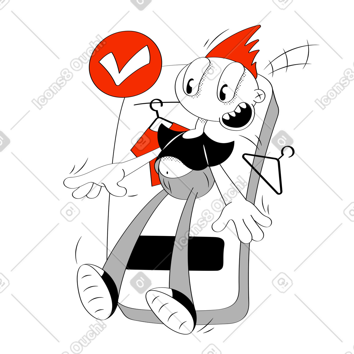Order with new t-shirt is completed illustration in Looney style download in PNG, SVG