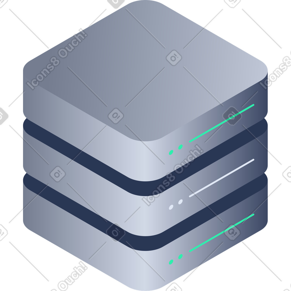 Server stack illustration in Lucent style download in PNG, SVG