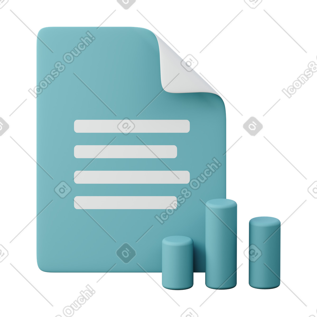 Report File illustration in 3D Sugary style download in PNG, SVG