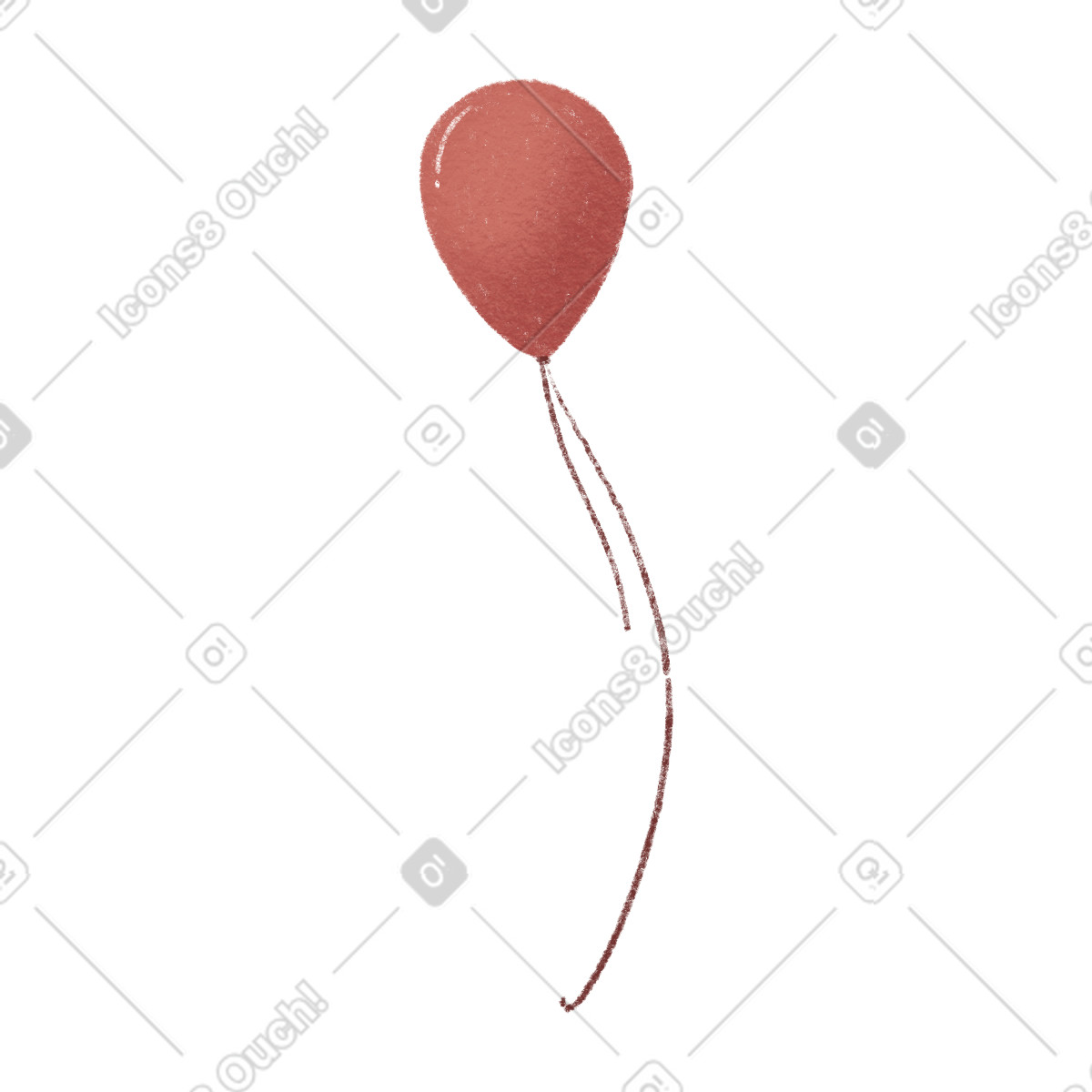 Ilustración Globo rojo en estilo Woolly a descargar en PNG y SVG