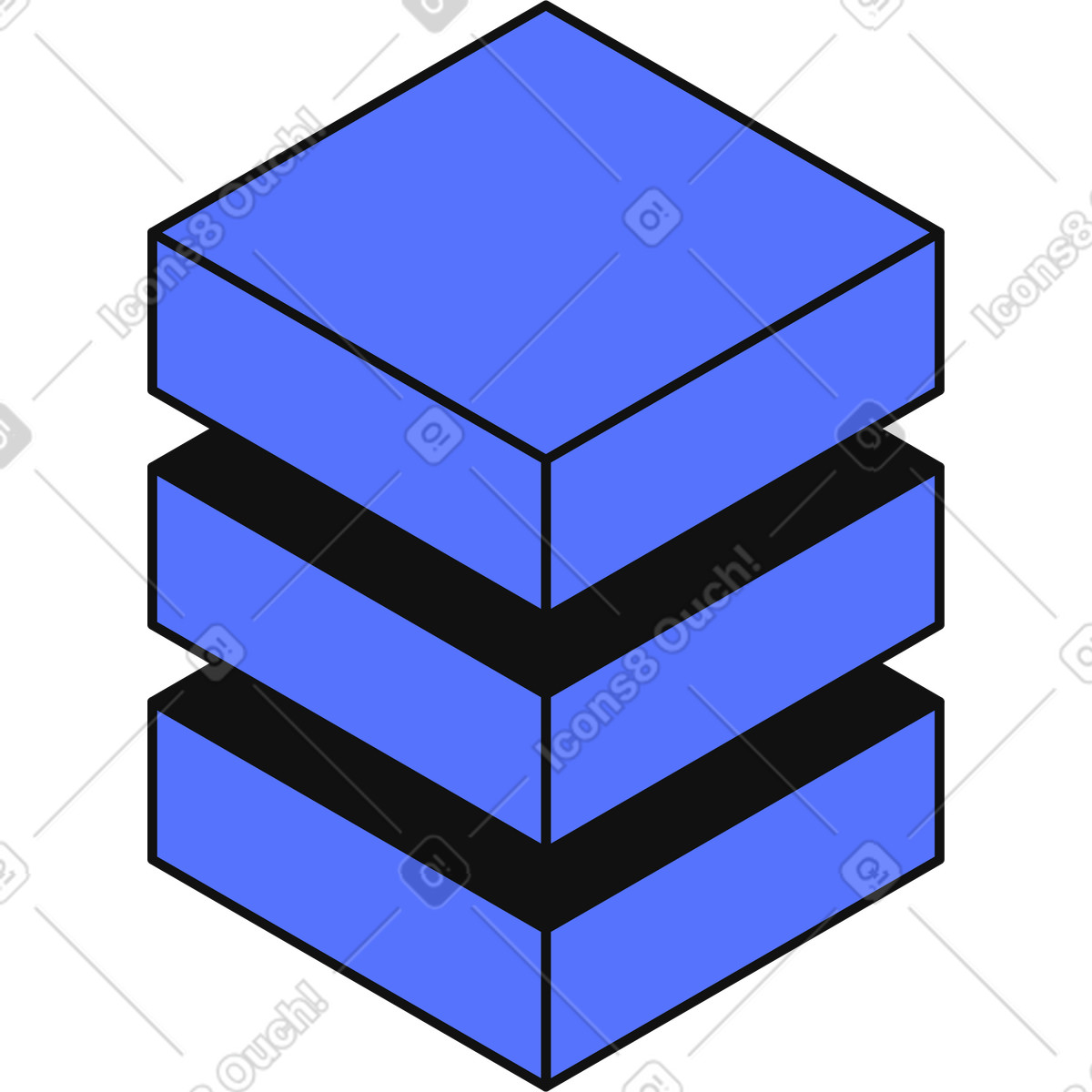 Database server stack icon for cloud computing and hosting services illustration in Main style download in PNG, SVG