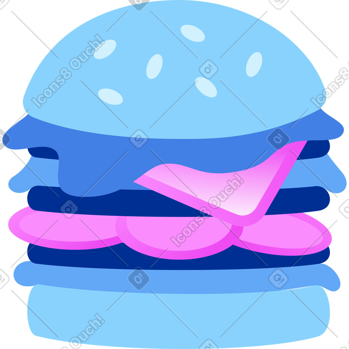 Illustration Burger with several layers dans le style Glossy à télécharger aux formats PNG, SVG