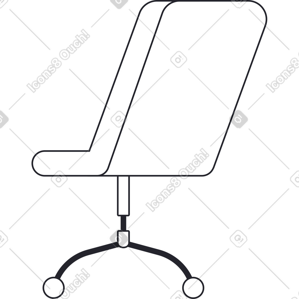 下载 Grapy 风格的 从后面的白色办公椅 插画，支持 PNG、SVG 格式