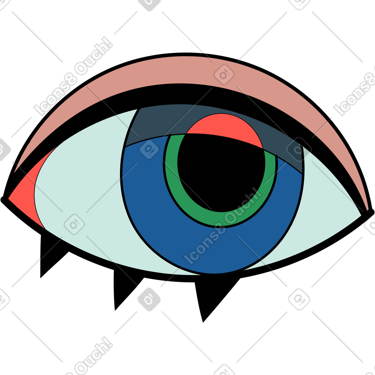 Occhio illustrazione in stile Surr scarica in PNG, SVG
