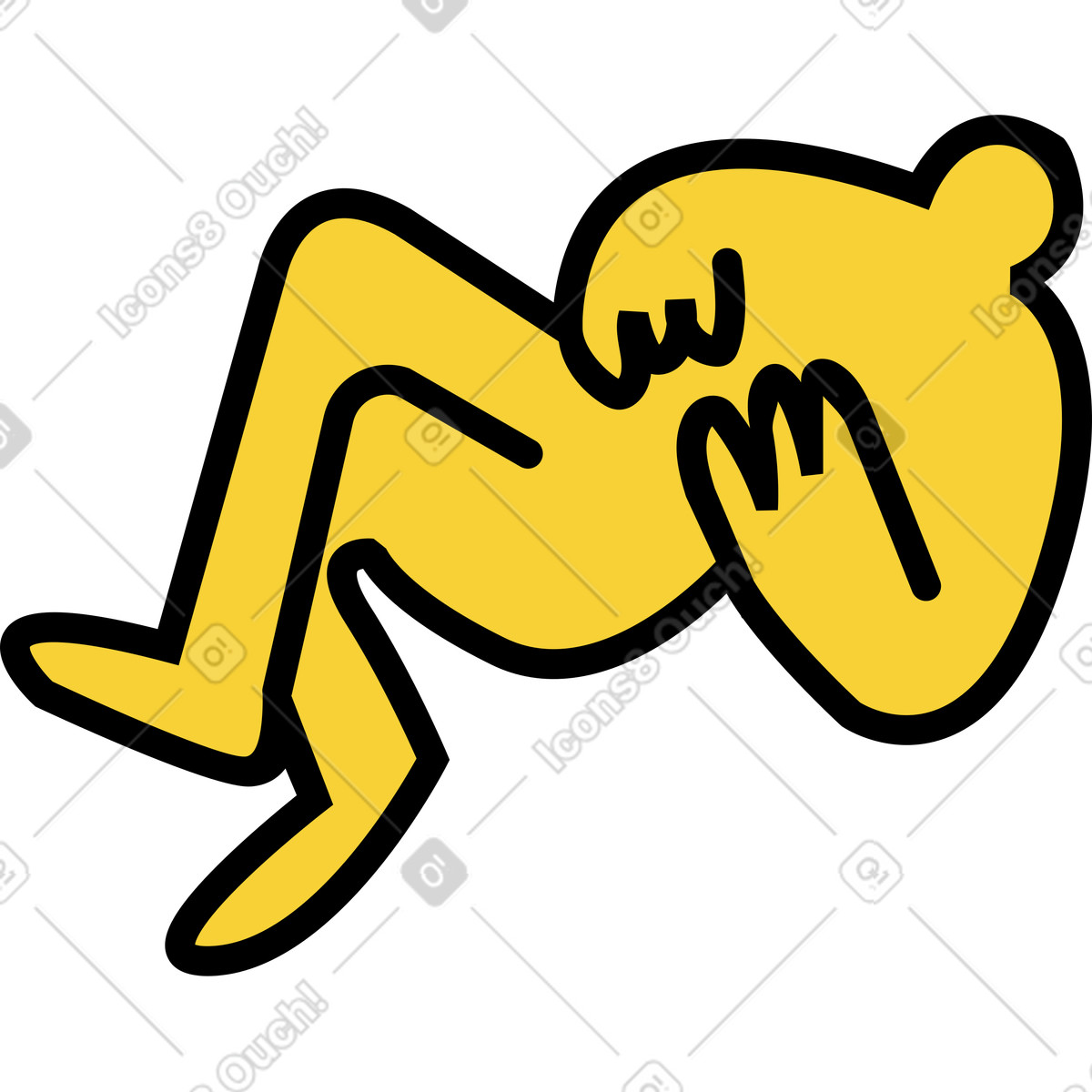 Yellow man lying down and relaxing illustration in PNG, SVG