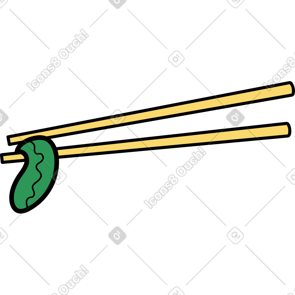 Ilustración Palillos chinos en estilo Surr a descargar en PNG y SVG