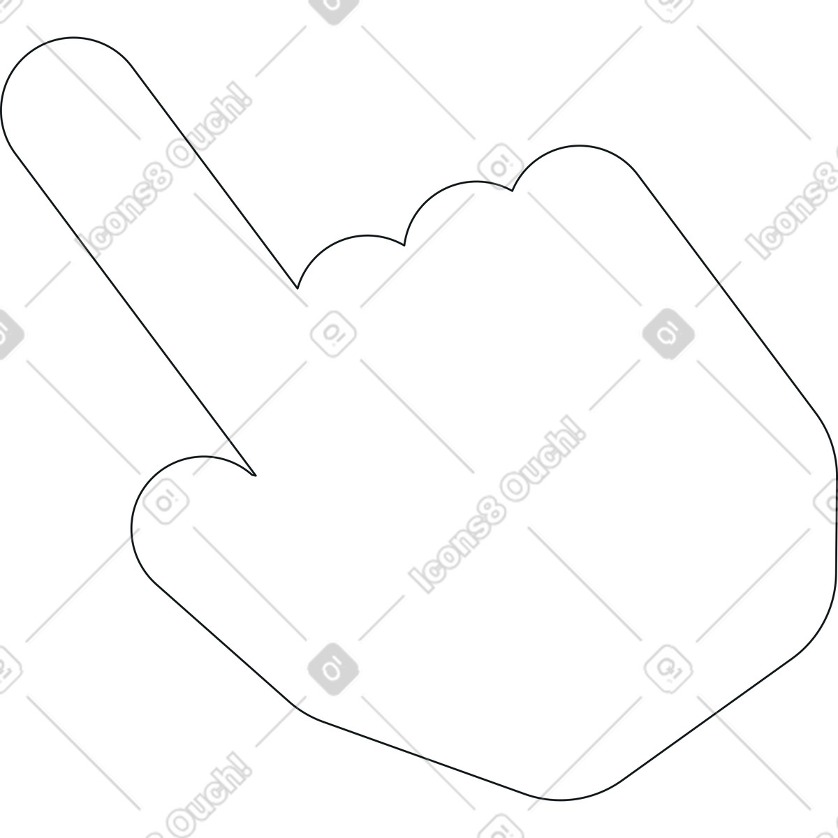 Illustration Main pointant vers le haut dans style Midnight à télécharger aux formats PNG, SVG