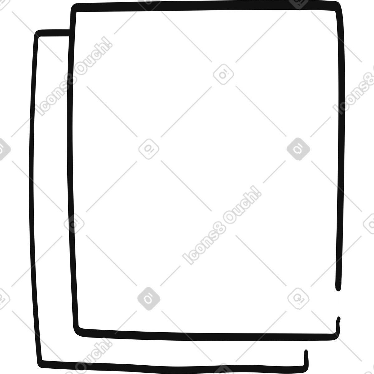 Paper stack blank sheets with bold border for notes layout-Illustration im Organic-Stil als Download in PNG, SVG