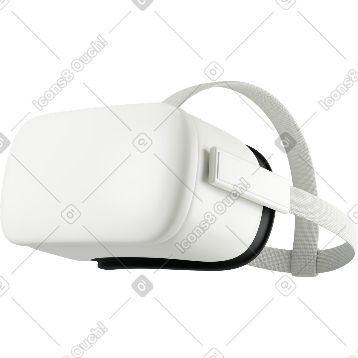 3D Business 스타일의 White vr headset side view 일러스트레이션 PNG, SVG 다운로드