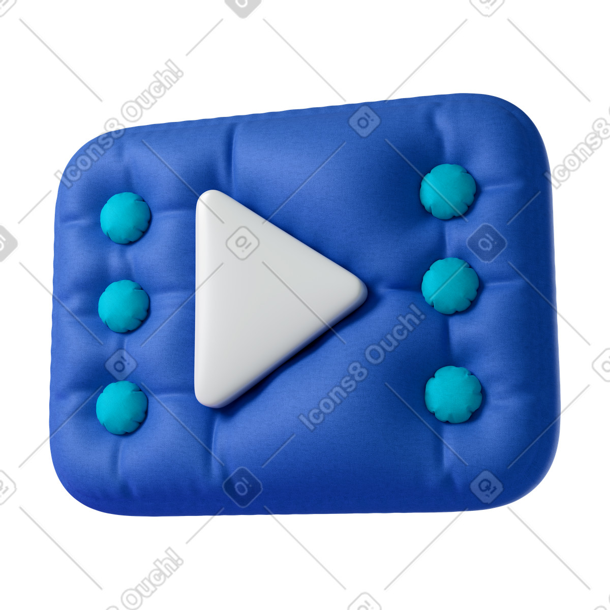 Play button illustration in 3D Plush icons style download in PNG, SVG