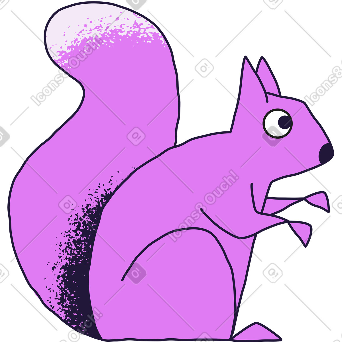 Eichhörnchen-Illustration im Conifer-Stil als Download in PNG, SVG