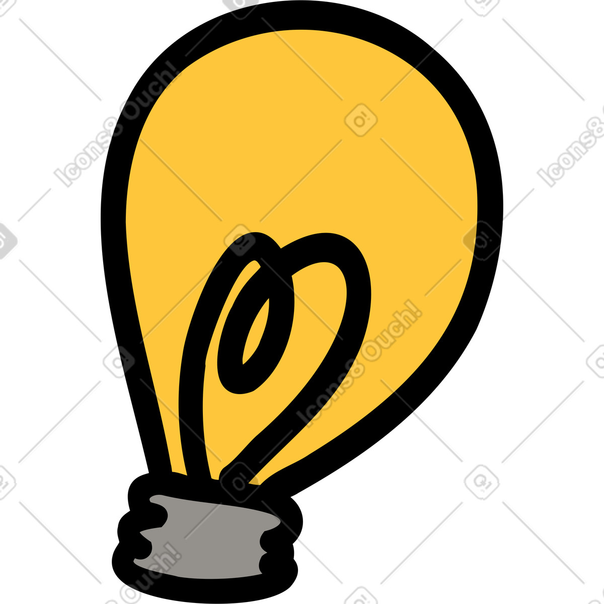 Lightbulb illustration in Comic style download in PNG, SVG