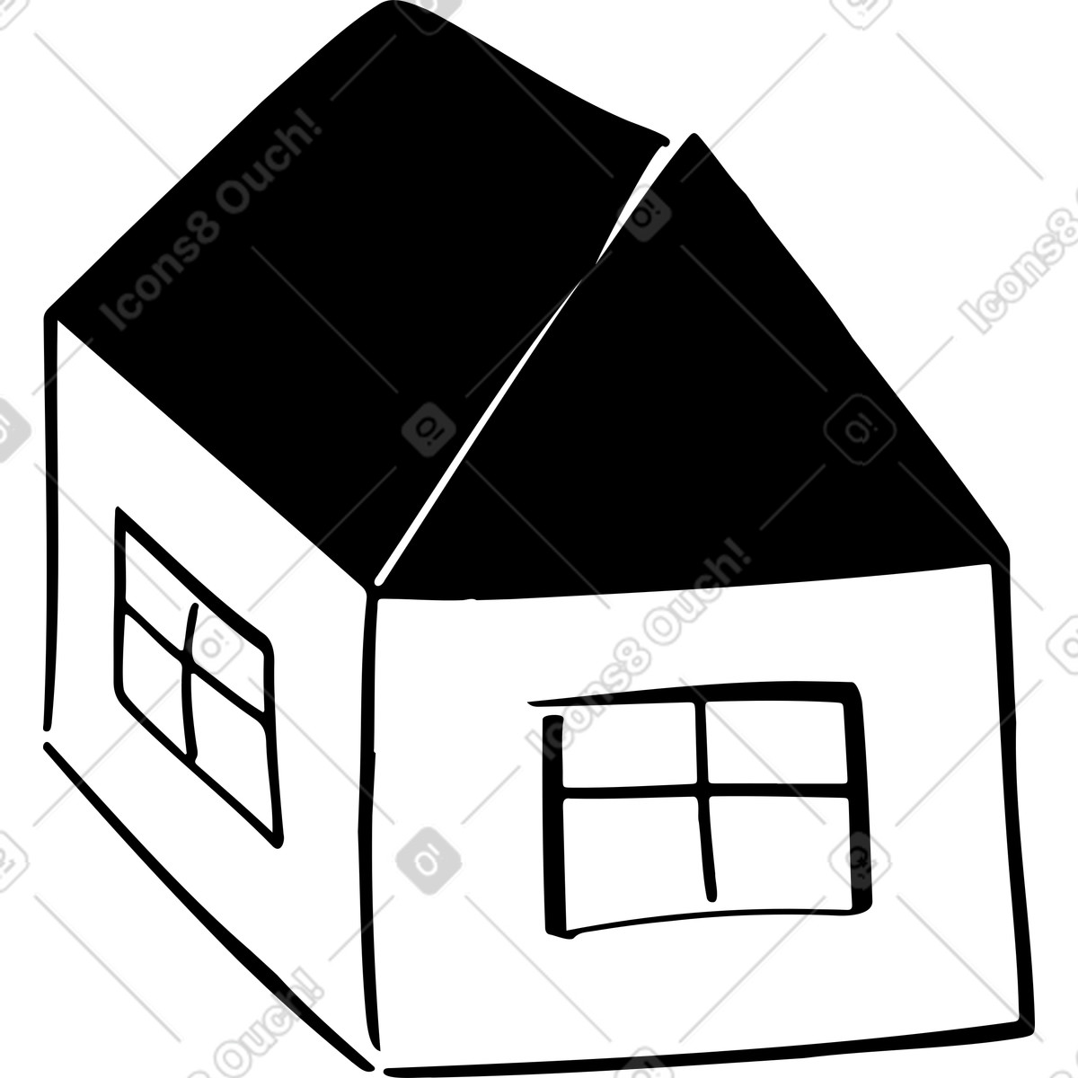 Illustration Maison dans le style Line à télécharger aux formats PNG, SVG