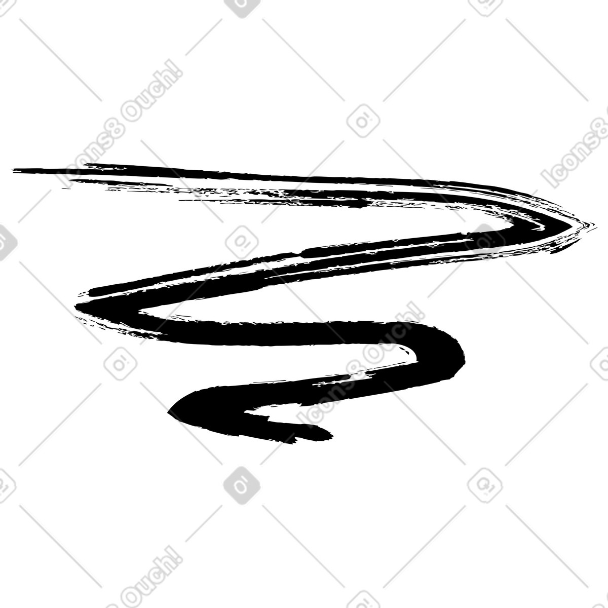 Black line illustration in Twirl style download in PNG, SVG
