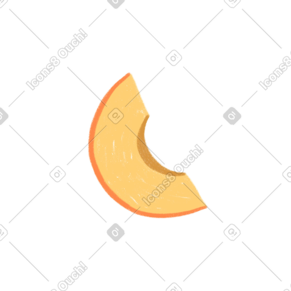 Peach slice-Illustration im Cozy-Stil als Download in PNG, SVG
