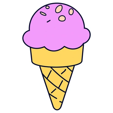 A scoop of guava ice cream sits atop a crisp waffle cone. The ice cream has a soft pink hue with a smooth texture. It is generously topped with a sprinkle of finely chopped nuts, adding a contrast of color and texture. The cone has a classic diamond pattern, and the scene is set against a simple background.