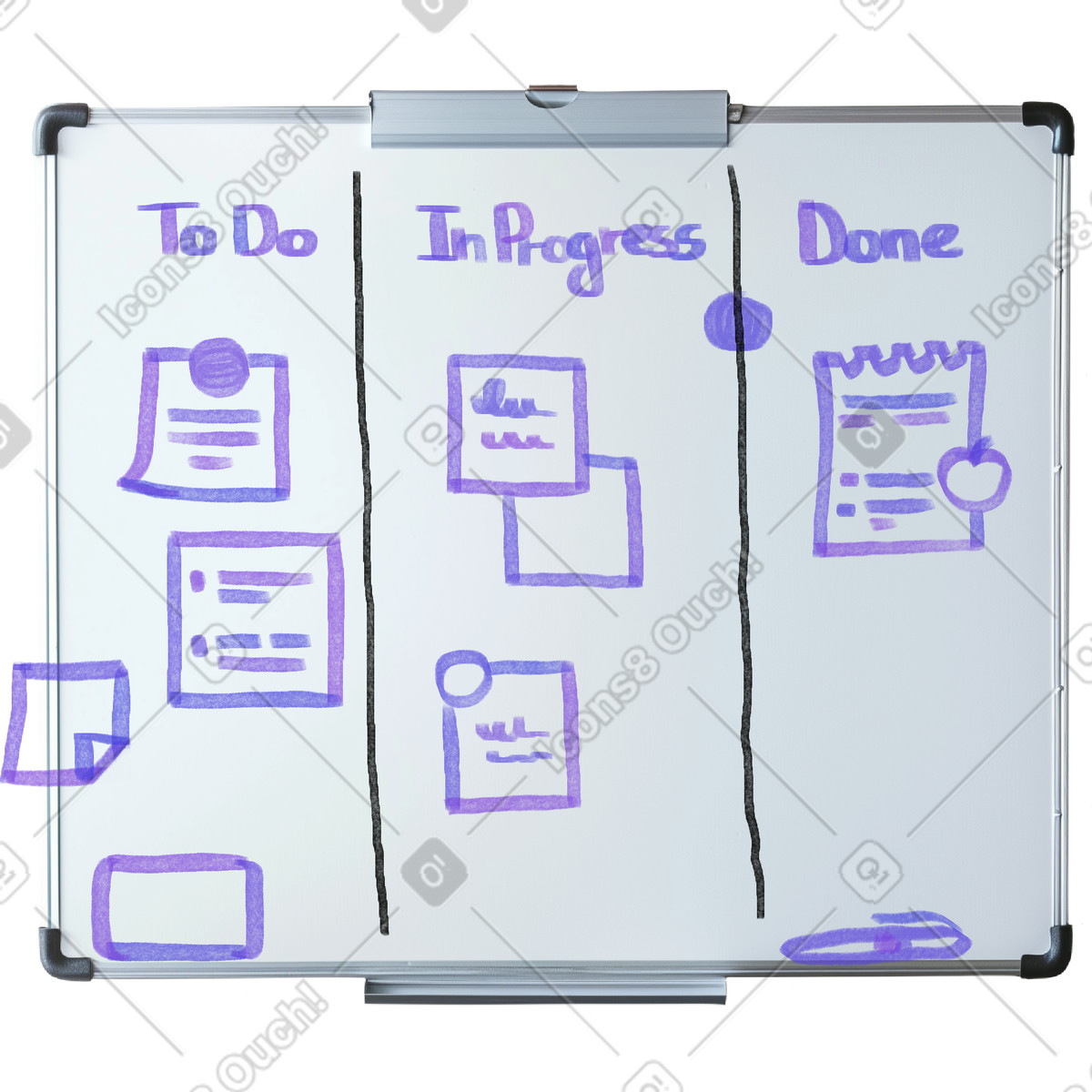 Illustration Tableau kanban dans le style Marker à télécharger aux formats PNG, SVG