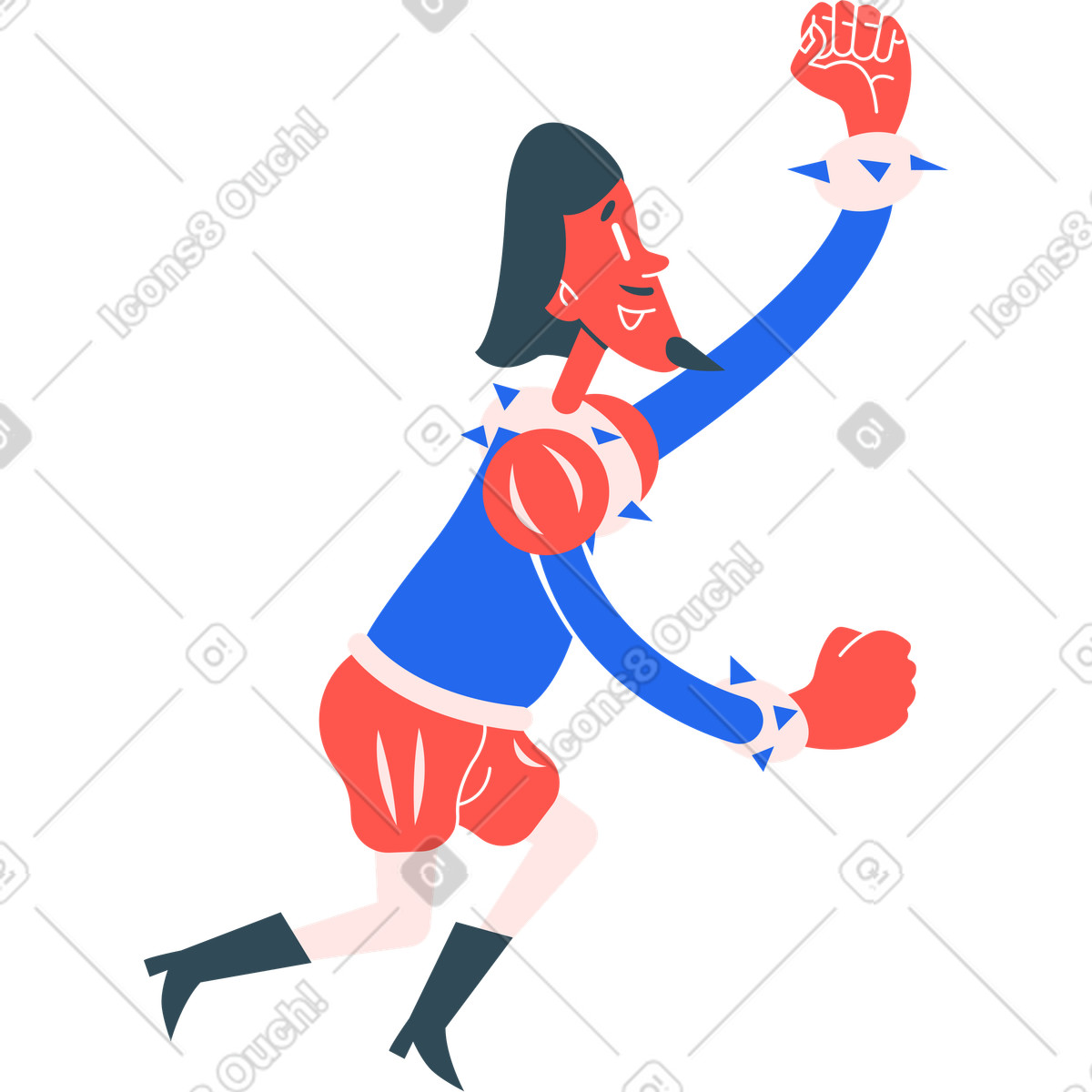 下载 Kingdom 风格的 男子跳 插画，支持 PNG、SVG 格式