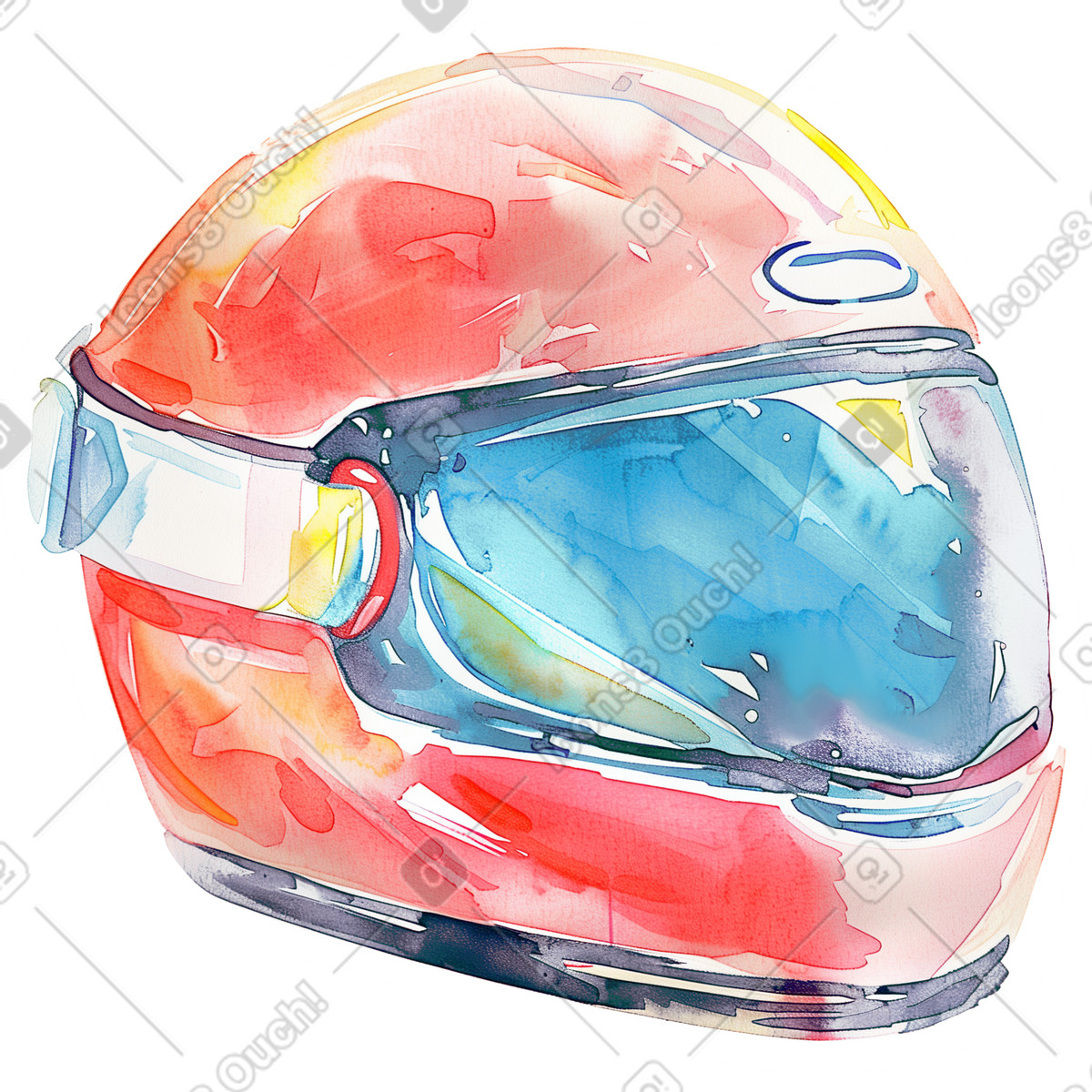Illustration Casque dans le style Watercolor à télécharger aux formats PNG, SVG