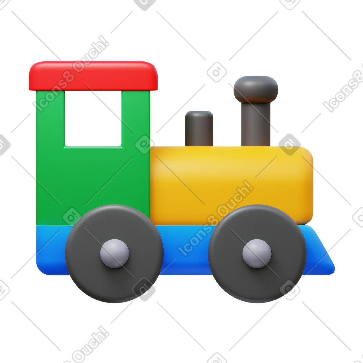 3D Fluency 스타일의 Toy train 일러스트레이션 PNG, SVG 다운로드