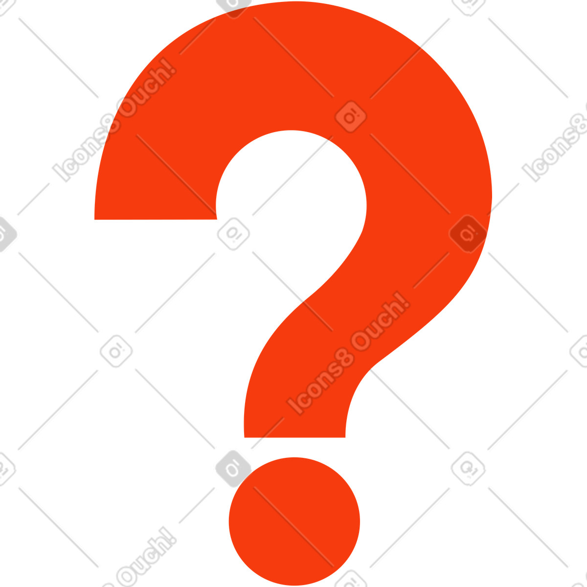 Red question mark illustration in Wavy style download in PNG, SVG
