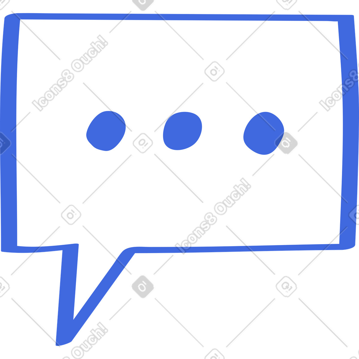Ballpoint Pen スタイルの Speech bubble ellipsis symbol for typing or pending message のイラストをPNG、SVG形式でダウンロード